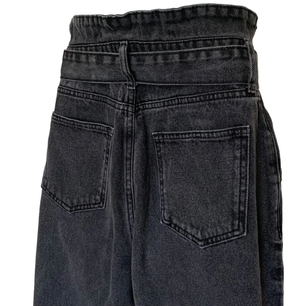 BDG | Urban Outfitters Black High Waist Belted Paperbag  Mom Jeans Sz 27